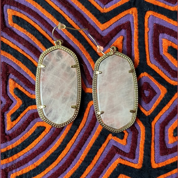 Kendra Scott rose quartz earrings. - Picture 2 of 2